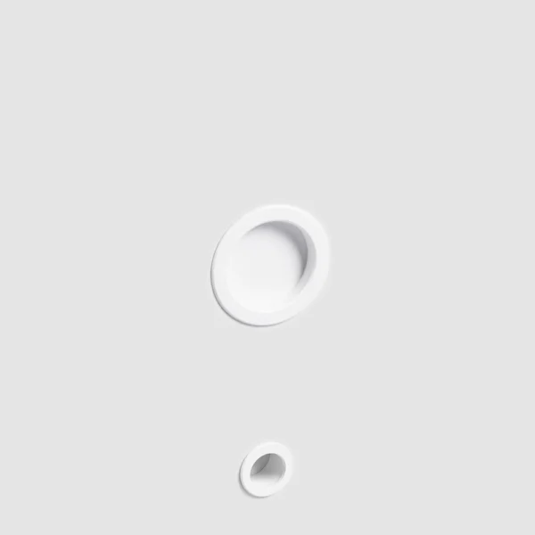 Okrągła klamka wpuszczana z miseczką Monviso Biały VERUM do drzwi przesuwnych