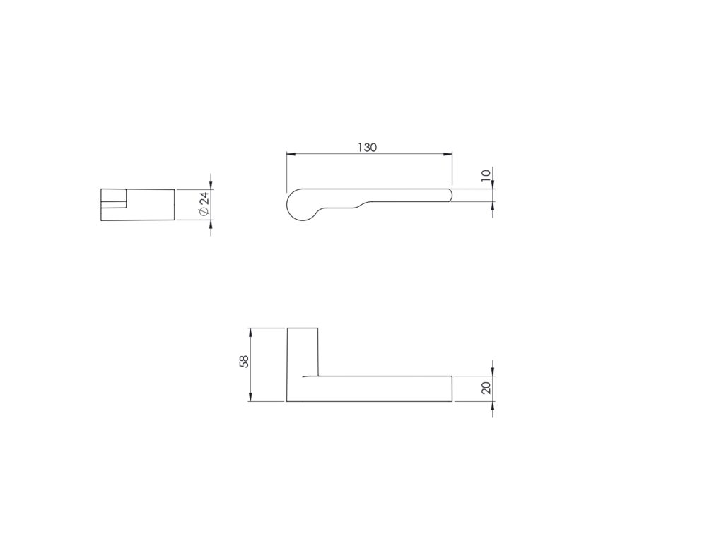 Klamka drzwiowa Czarny mat VERUM Wind