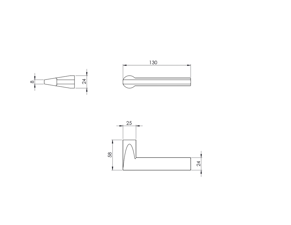 Klamka drzwiowa bezrozetowa VERUM Atlanta w wykończeniu złoto matowe piaskowane