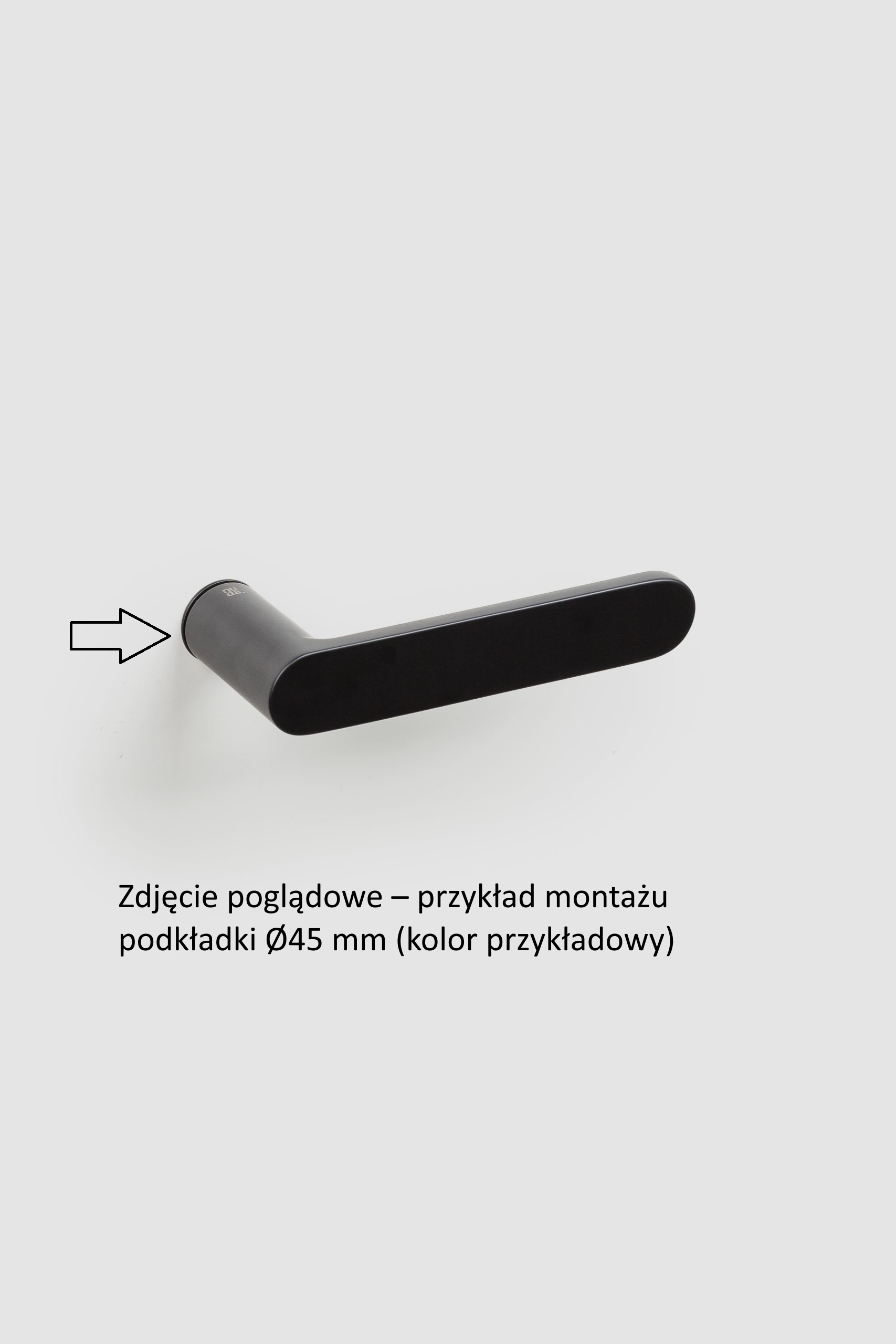 czarna klamka Verum Pure z podkladka 24mm