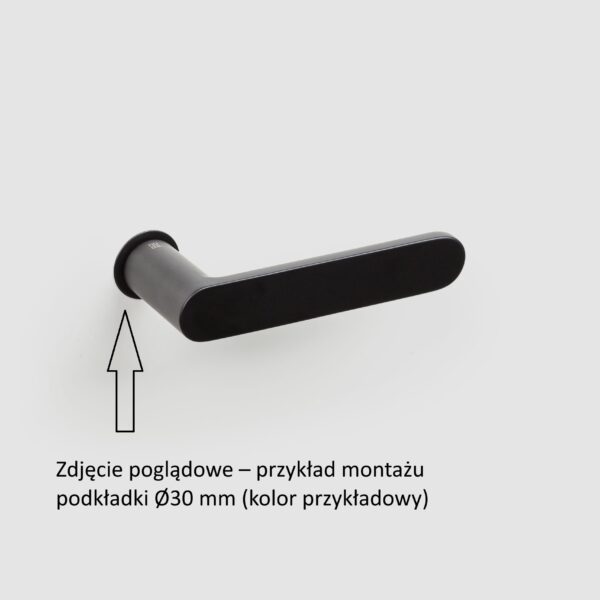 czarna klamka Verum Pure z podkladka 30mm