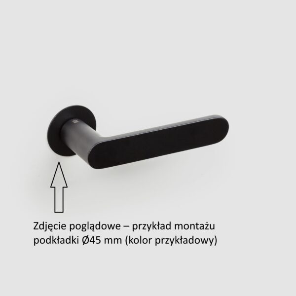 czarna klamka Verum Pure z podkladka 45mm