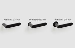 Podkładki 24 mm, 30 mm i 45 mm z klamką VERUM