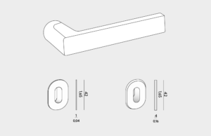 Rozety na klucz i wkładkę bębenkową z rysunkiem technicznym